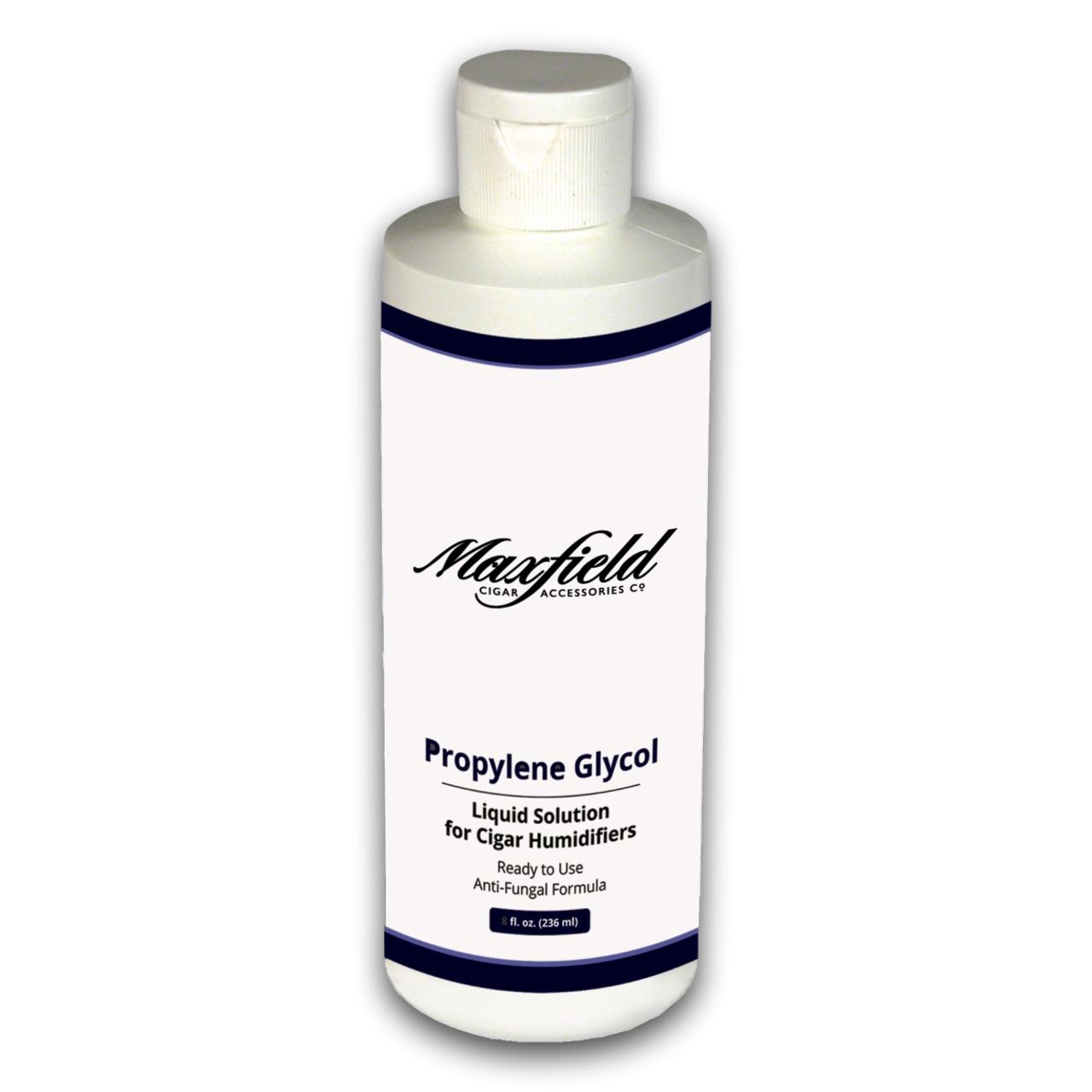 Maxfield propylene glycol bottle on a white background
