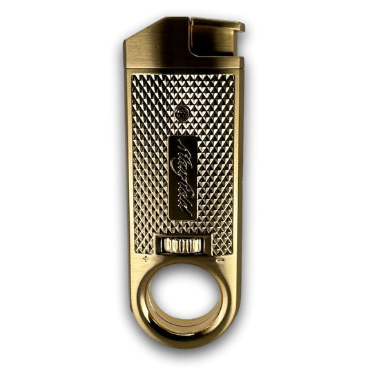 Maxfield cigar lighter front side with geometric pattern on a white background