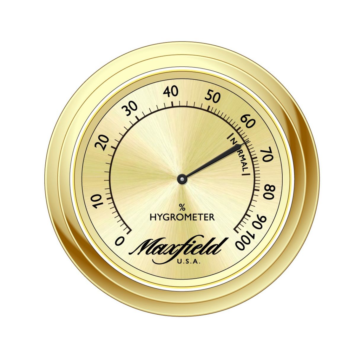 Maxfield Meridian Cigar Humidor Hygrometer in Gold