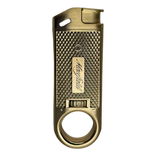 Maxfield cigar lighter front side with geometric pattern on a white background
