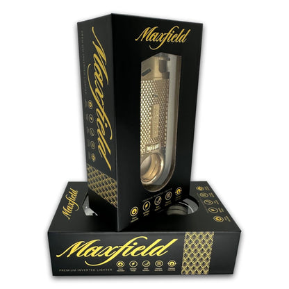 Maxfield premium inverted lighter packaging on a white background