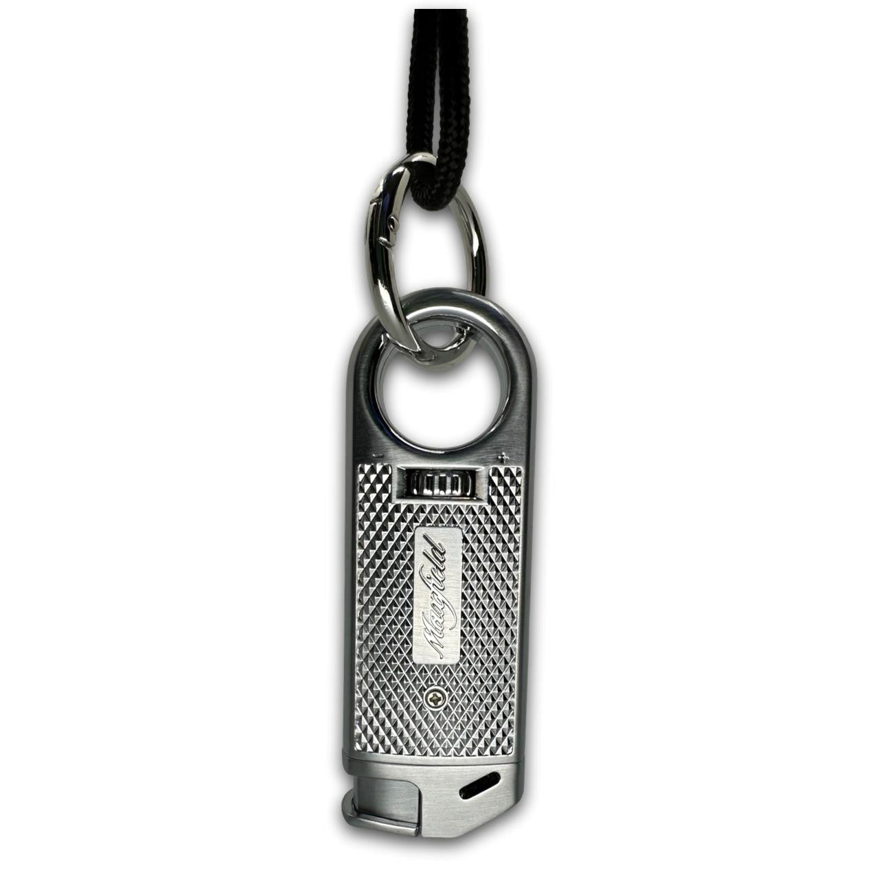 Maxfield Slim Diamond Torch Flame Cigar Lighters - Silver - On Carabiner