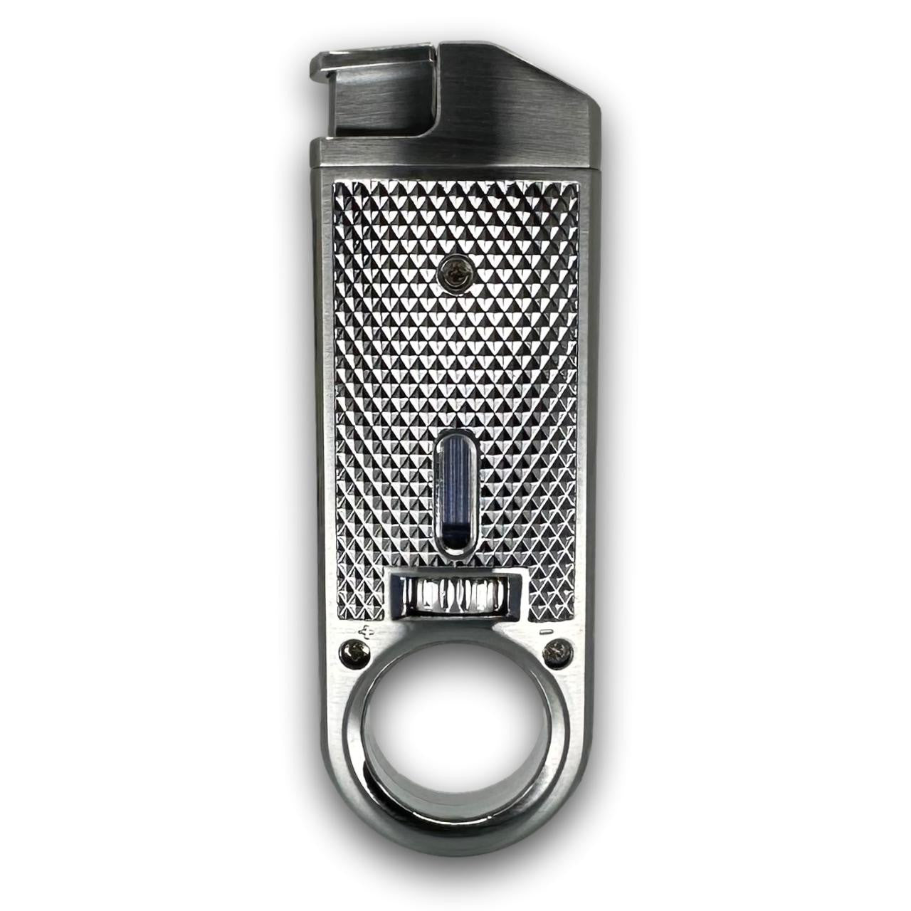 Maxfield Slim Diamond Torch Flame Cigar Lighters - Silver - Exterior Back