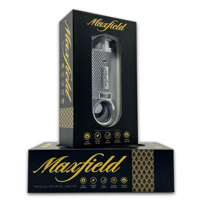 Maxfield Slim Diamond Torch Flame Cigar Lighters - Silver - Product Box