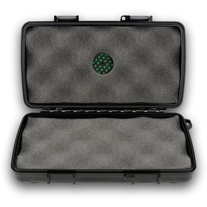 Maxfield x Xikar 5-Cigar Travel Humidor showing inside view without cigars