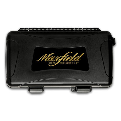 Black Maxfield x Xikar 5-Cigar Travel Humidor on a white background